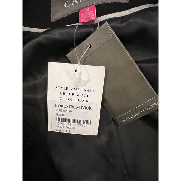 NEW Vince Camuto Black Wool Pea Coat Winter Coat Size Medium - Picture 9 of 12